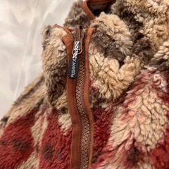 【お値下げしました!!】クリフメイヤー 柄ボア ひっくりキルト ジャケット  リバーシブル 茶 XL 中古美品の画像