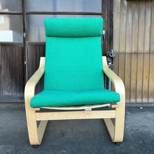 【美品】イケア IKEA ロッキングチェア 椅子 家具 ポエング グリーン