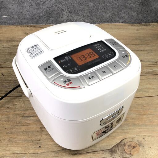 10/24 終 IRIS OHYAMA  アイリスオーヤマ マイコンジャー炊飯器 ERC-MB30-W-D 2022年製 0.54L 3合炊き 24i菊倉