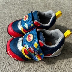 【値下げ】アンパンマン　キッズスニーカー　14.0cm ブルー　青　 かわいい　靴　子ども靴　シューズ　ネイビーの画像
