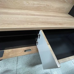 大型テレビ台 ナチュラルブラウン 棚付き 収納多数の画像