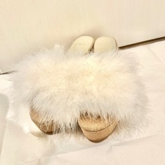 merry Jenny ファーサンダル　厚底　ホワイト