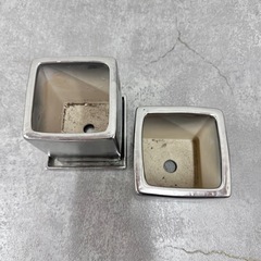 オシャレ 鉢植え 観葉植物 花瓶 シルバー ４個セット まとめ売り　の画像