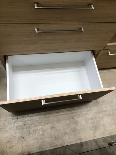 河口家具 幅120cm レンジボード 食器棚 システムキッチンボード ナチュラル系 おしゃれ 大型家具 収納キッチン クリーニング済 堺市 石津【ジャングルジャングルサカイ石津店】