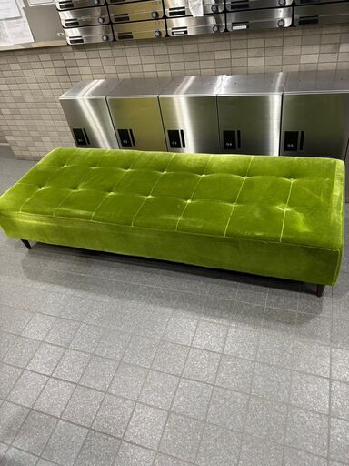 ベンチソファ ベット ベルベット生地 Fresh Green Color