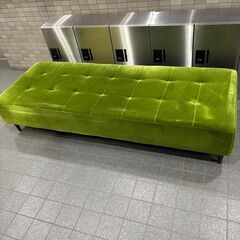 ベンチソファ ベット ベルベット生地 Fresh Green C...