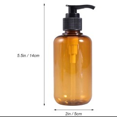 ポンプボトル 200ml 遮光瓶 詰め替えボトル 茶色 PET製 2本セットの画像