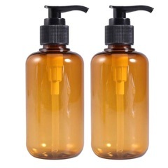 ポンプボトル 200ml 遮光瓶 詰め替えボトル 茶色 PET製 2本セットの画像