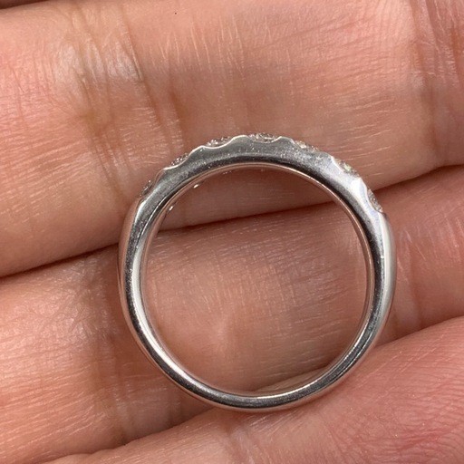 Pt900 プラチナ900 ハーフエタニティ　ダイヤ　リング　4.8g