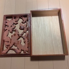 手作り道具箱 彫刻教室講師の作品　木箱の画像