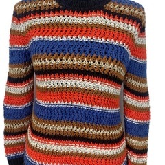ZARA カラフルストライプニットセーターの画像