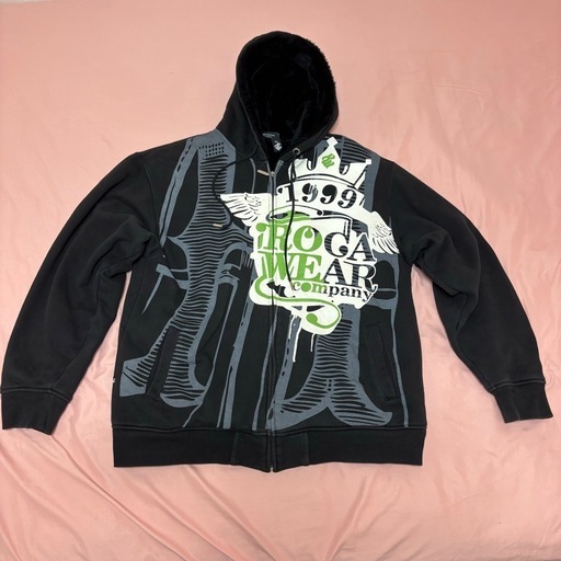 ロカウェア ROCA WEAR パーカー 裏ボア Lサイズ B系 ヒップホップ