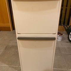 ホワイト 二段式ごみ箱 プラスチック製