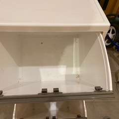 ホワイト 二段式ごみ箱 プラスチック製の画像