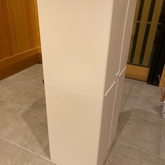 ホワイト 二段式ごみ箱 プラスチック製の画像