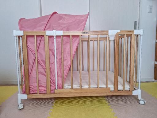 【引き取り可能】石崎家具ベビーベットミニ ワンタッチハイベッドプチNAナチュラル putitna-hugbellystar.jpg?fitin