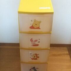 アイリスオーヤマ ウォルト・ディズニー Winnie the Pooh キッズチェスト 引出し P-004の画像
