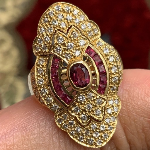 K18 ルビー　ダイヤリング　6g