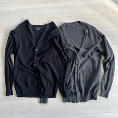 【2枚セット】カーディガン　セーター　黒　グレー