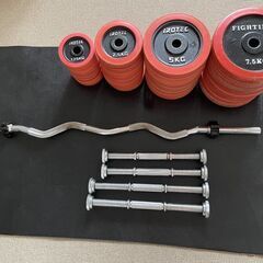 アイロテック　ダンベル　130キロ　４５ｃｍバー、ＥＺバー