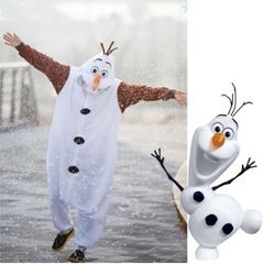 雪だるまオラフコスプレ 大人 オラフ着ぐるみ衣装 オラフルームウ...