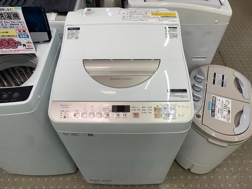 愛品館千葉店安心の分解洗浄済シャープ 5.5Kg全自動洗濯乾燥機 ES-T5EBK-N 2021年製 保証有り【愛千142】