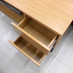 テレビボード 幅120×奥行43×高さ58cm ナチュラル＆ブラック 引き出し収納付き テレビ台 リビングボード ローボード TVボード 収納家具 苫小牧西店の画像