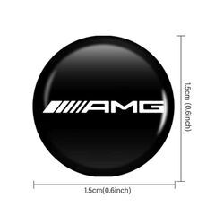 2個セット AMG メルセデスベンツ Merdes Benz 3D クリスタルエンブレム 14mm 鍵穴マーク 鍵穴隠し キーレス ブラックの画像