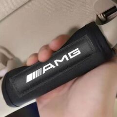 2個セット メルセデスベンツ AMG Mercedes-Benz スキニー アシストグリップカバー ルーフハンドルカバー 黒 ブラック PETRONAS ペトロナスの画像