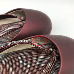 ss6775　 防寒草履 ブラウン系 23cm 冬草履 ぞうり 雨 雪 冬用 つま先カバー 柄付き 赤茶 大人 レトロ オシャレ 和服 着物 和装小物 防寒草履 中古の画像