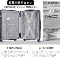ブラック　スーツケース 機内持ち込み キャリーケース 大容量 超軽量 ジッパーの画像