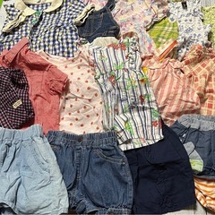 ケース付き⭐️子供服 女の子 半袖 シャツ ワンピース ズボン スカート 春夏 まとめ 80~90､100サイズの画像