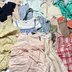 ケース付き⭐️子供服 女の子 半袖 シャツ ワンピース ズボン スカート 春夏 まとめ 80~90､100サイズの画像