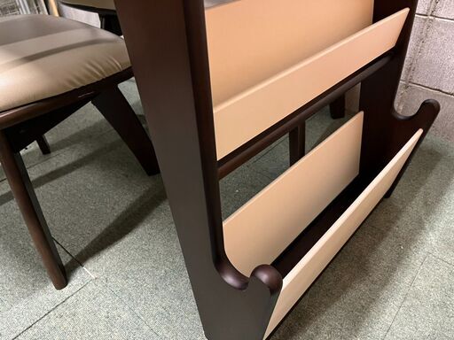 NITORI ニトリ ダイニングテーブル イス3脚セット Nイーニー 回転チェア 収納ラック 幅138cm×奥行80cm×高さ70cm