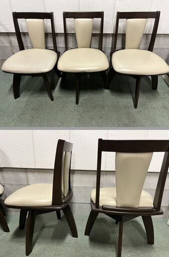 NITORI ニトリ ダイニングテーブル イス3脚セット Nイーニー 回転チェア 収納ラック 幅138cm×奥行80cm×高さ70cm