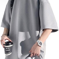 [Poperdision] メンズ 夏服 tシャツ 半袖 五分袖 ゆったり　Lの画像