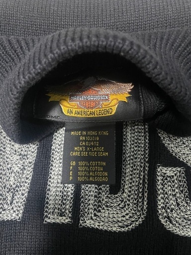 Harley-Davidson 黒色 ロゴ入り ニットセーター