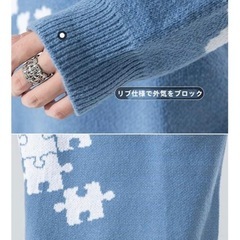 セーター メンズ ニット 秋 冬 無地 防寒 暖かい 厚手 ゆったり の画像