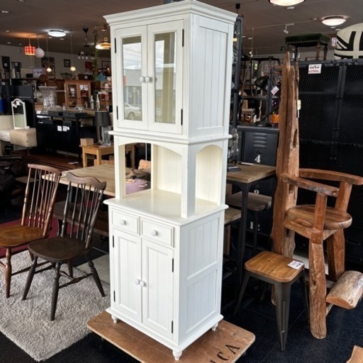 ホワイトカントリー カントリー カップボード シンプル おしゃれ インテリア 収納 食器棚