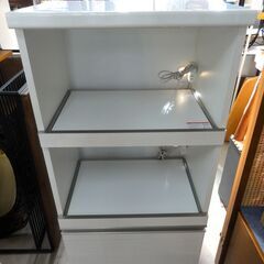 創愛ファニチュア レンジボード 幅59×奥45×高121cm カシュー60 白エナメル コンセント付き 食器棚 キッチンボード 収納 家具 札幌市 中央区 南12条の画像