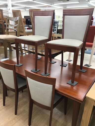 ★ジモティ割あり★  ダイニングセット4人用 ブラウン H71×W150×D85 クリーニング済み KJ6310