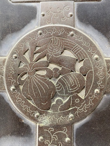 レトロ 和箪笥 金具取り 彫刻 古銅