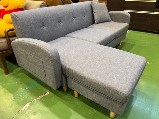 【愛品館八千代店】コンパクト　グレー　カウチソファ