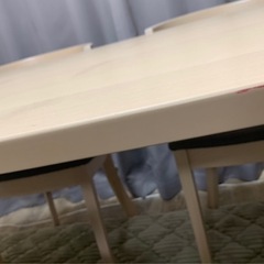 天然木ダイニングテーブル5点セットの画像