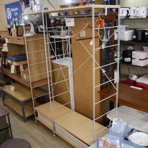 【川崎市宮前区リサイクルオフ】無印　ユニットシェルフ　2連　引き出し付き