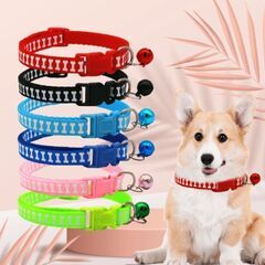 小型犬/ほね柄の首輪（新品）レッドの画像