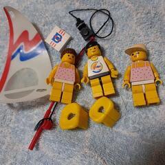 レゴブロック　LEGO　帆　救命服　釣竿　人形３つ　など