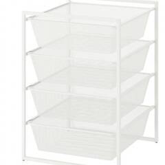 JONAXEL ヨナクセル 収納コンビネーション　白 ホワイト　引き出し４段の画像