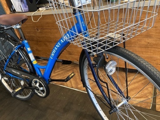 【前輪タイヤ・前輪チューブ新品！】 LEDダイナモ　6段変速　27インチ自転車　スカイブルー