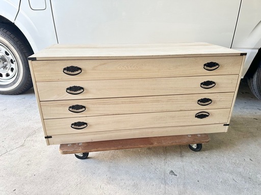 桐製 引き出し 4段 タンス 衣装ケース